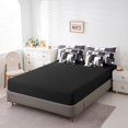 thumbnail image 4 of YST Girls Geometric Cheetah Print Comforter Set With Sheets 7 Piece Queen,Abstract Grids Bedding Set Wildlife Leopard Bed In A Bag Animal Buffalo Check Bed Set Purple Black Grey, 4 of 5