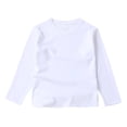thumbnail image 1 of ZACPNCV T-Shirts à Manches Longues pour Filles T-Shirts pour Enfants Col Ras du Cou Hauts d'Automne Hiver T-Shirts Basiques Blanc 9-10 Ans, 1 of 4