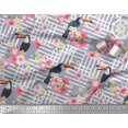 thumbnail image 3 of Soimoi Gray Poly Georgette Fabric Floral & Toucan Bird Decor Fabric Printed BTY 42 Inch Wide, 3 of 3