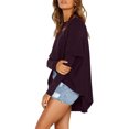 thumbnail image 3 of WEIYLL Ladies T Shirts Oversized Tunic With Leggings Long Sleeve Fall Sweaters Purple Tops Sizes S, 3 of 6