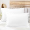 thumbnail image 1 of PiccoCasa Soft 1800 Microfiber Oxford Pillowcases 2Pcs, Non-Standard White, 1 of 8