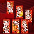thumbnail image 3 of Abbracc 6 Pcs Enveloppes Rouges Chinoises Paquets du Nouvel An Enveloppe Ox Hongbao 2021 Style1, 3 of 4