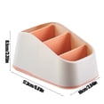 thumbnail image 3 of Orange Plastic Desktop Organizer With 4 Compartments For Office Supplies Stationery Pens Cards Small Storage Box Space Saving #S3gOS, 3 of 6
