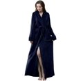 thumbnail image 1 of LinYooLi Women's Lapel Fleece Bathrobe Soft Plush Spa Robe Warm Pajamas with Pockets Soft Pjs Loungewear for Women, 1 of 4
