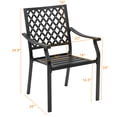 thumbnail image 4 of Costway Set of 4 Patio Dining Chairs Stackable Metal Slat Armreset Garden Yard, 4 of 7