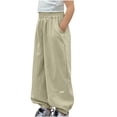 thumbnail image 4 of Children's Pants Clearance Sale Children's Elastic Waisted Work Pants With Loose Cuffs Mid Size Pants With Pockets For Adults In Summer, 4 of 4
