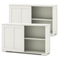 thumbnail image 1 of Costway Stackable Buffet Sideboard Set of 2 with Sliding Doors & Adjustable Shelf Antique White, 1 of 9