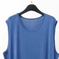 thumbnail image 4 of Floleo Robe de Nuit Sans Manches à Col Rond pour Homme, Douce et Confortable, Tenue d'Intérieur, Coupe Ample, Respirante, Légère, Peignoir Décontracté, Mode, Vêtement de Nuit (Bleu, 3TG), 4 of 7