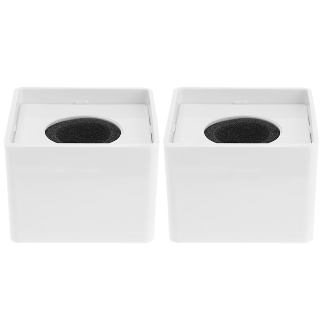 SHISUYAN 2Pcs Portable ABS Injection Molding Square Shaped Interview Mic Microphone Logo Flag Station Logo (White)