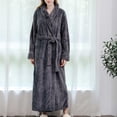 thumbnail image 4 of Gift TIMIFIS Mens Womens Robe Soft Plush Fleece Hooded Bathrobe, Full Length Long Warm Lounge Robe Spa Bath Robe with Hood pring/Summer, 4 of 6