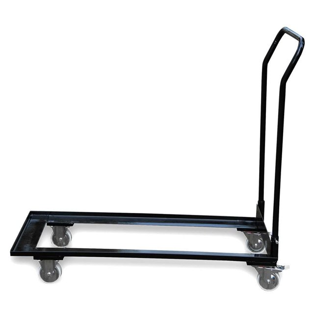 TentandTable Chariot de Chaise Pliant Beige à Roulettes, Cadre en Acier de Qualité Commerciale, Capacité de Rangement 50 Chaises