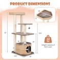 thumbnail image 3 of Gymax 52'' Cattail Cat Tower w/ Sisal Scratching Posts Perch Dangling Ball Cat Tree, 3 of 10