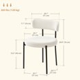 thumbnail image 3 of HOMCOM Dining Chairs Set of 4 Kitchen Chairs with Steel Legs, Beige, 3 of 10
