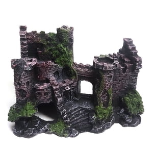 HLONK Aquarium Castle Fish Tank Decoration Resin Castle Aquarium Decor  Fish Tank Supplies Accessories