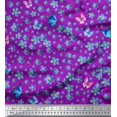 thumbnail image 1 of Soimoi Georgette Viscose Fabric Butterfly & Flower Print Fabric by the Yard 42 Inch Wide, 1 of 3