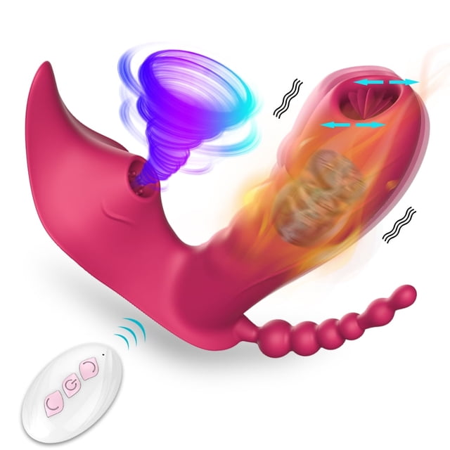 Jouets de Sexe sous Vide Bluetooths Gode Vibromasseur Femme pour Femmes Application Sans Fil Télécommande Vibrant (Rouge).