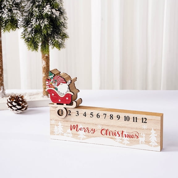 Christmas Decorations Wooden Mobile Calendar Ornaments Faceless Old Man Christmas Countdown Christmas advent calendar seasonal