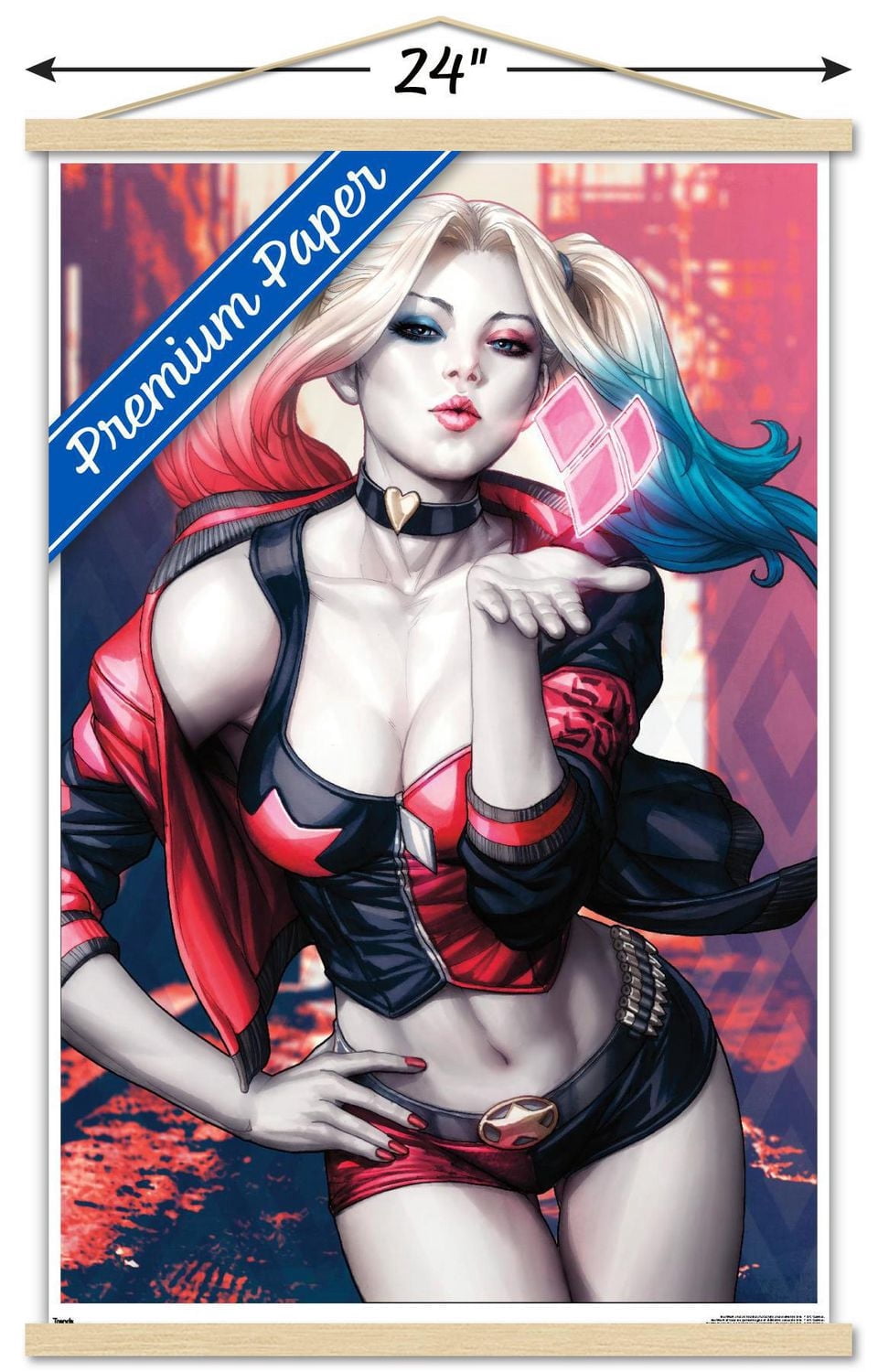 DC Comics - Harley Quinn - Kiss Wall Poster, 14.725" x 22.375"