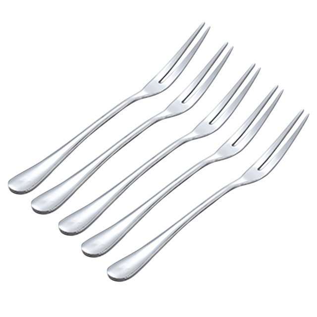5 pcs Delicate Useful Stainless Steel Fruit Fork Cake Fork Exquisite Fork for Children Use (Thicken Fork)