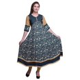 thumbnail image 1 of Bimba Print Long Party Wear Anarkali Kurta Flared A Line Kurtis For Women, 1 of 5