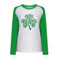thumbnail image 4 of QIPOPIQ T-Shirts à Manches Longues à Col Rond pour Femmes T-Shirts de la Saint-Patrick Hauts T-Shirt Imprimé Trèfle T-Shirt Vert Porte-Bonheur T-Shirts de la Saint-Patrick Chandails pour Dames T-Shirts Imprimés Offres, 4 of 5
