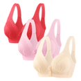 thumbnail image 1 of Timegard 3pc Wireless Bras for Women Front Closure Full Support Wide Strap Comfort Breathable Everyday Bra, 1 of 4