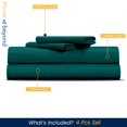 thumbnail image 2 of 600 TC Egyptian Cotton RV King Bed Sheet Set Include's - 21" inch Deep Fitted Sheet | 1 Flat Sheet | 2 Pillowcases | Teal Solid, 2 of 7