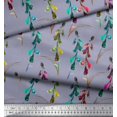 thumbnail image 2 of Soimoi Gray Poly Georgette Fabric Colorful Flower Watercolor Decor Fabric Printed BTY 52 Inch Wide, 2 of 3