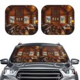 thumbnail image 2 of Lsque Cabane en Rondins à l'Intérieur 2 Pcs Pare-Soleil / Couvertures de Fenêtre Pliables / Accessoires de Voiture Réfléchissant UV pour Voitures Universelles SUV Camion-Moyen, 2 of 6