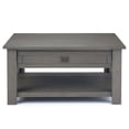 thumbnail image 3 of Simpli Home Monroe Solid Acacia Wood Coffee Table with Two Drawers and Open Storage, Farmhouse Gray, 3 of 8