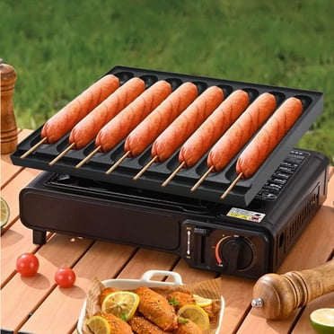 LSLJS la Machine à Saucisses à 8 Tubes avec Poêle de Cuisson Antiadhésive Plat à Saucisses Parfait pour les Amateurs de Hot-Dogs - Idéal pour un Usage Extérieur à la Maison et Commercial, Équipement de Sport