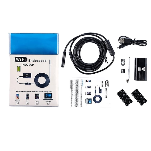 kurtrusly F99 HD 720P 8mm Wifi Borescope Pipe Inspection Camera Waterproof Soft Hard Cable Wireless Smartphone Endoscope