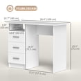 thumbnail image 3 of HOMCOM Computer Desk with Drawers, 39" Home Office Desk with Open Shelf, 3 of 10