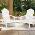 thumbnail image 2 of Patiojoy Chaise Adirondack 4 Pcs Hanches Chaise Adirondack avec Porte-Gobelet Grain de Bois Réaliste Chaise d'Extérieur Résistante aux Intempéries pour Capacité de Poids de 380 Lb Blanc, 2 of 10