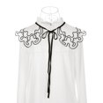 thumbnail image 2 of INSPIRE CHIC Detachable Fake Collar, Semi-Sheer Embroidery Mini Cape Neck Ruff for Blouse Black-4, 2 of 5