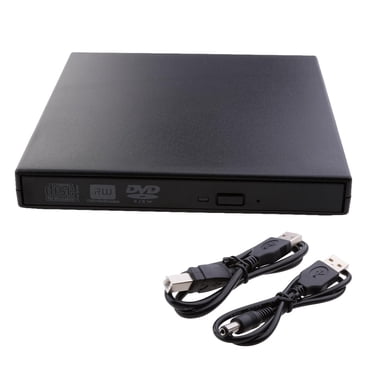 External CD DVD Drive, USB 2.0 Portable DVD / CD Burner and Reader / Plug & Play / Low Noise / Slim for Laptop, Desktop, Mac, Macbook, Windows 10/8/7 / XP