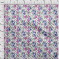 thumbnail image 4 of oneOone Cotton Poplin Medium Blue Fabric Asian Floral Sewing Craft Projects Fabric Prints By Yard 56 Inch Wide, 4 of 4