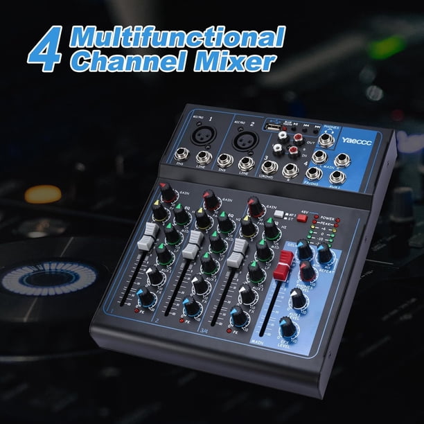 YaeCCC Mic Mixer Audio Sound Mixing Board, DJ Mixer Mixing Console