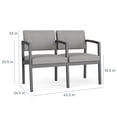thumbnail image 3 of Lenox Steel Reception Waiting Room 2 Seats Chair / Silver Steel / Brown, 3 of 5