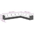 thumbnail image 3 of vidaXL 8 Piece Patio Lounge Set with Cushions Poly Rattan Black, 3 of 5