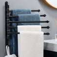 thumbnail image 3 of Swivel Out Towel Racks with Hooks 5-Bars Foldable Arms Bath Towel Hanger Wall Mount Towel, 3 of 8