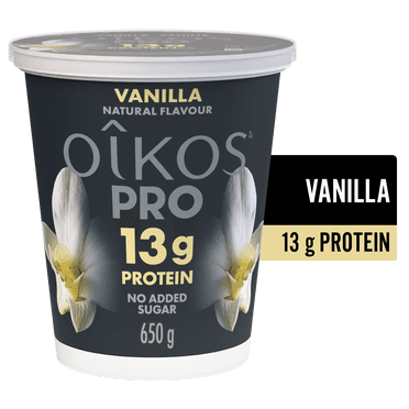 Oikos PRO Yogourt Grec Protéiné, Teneur Élevée En Protéines, Vanille 650g