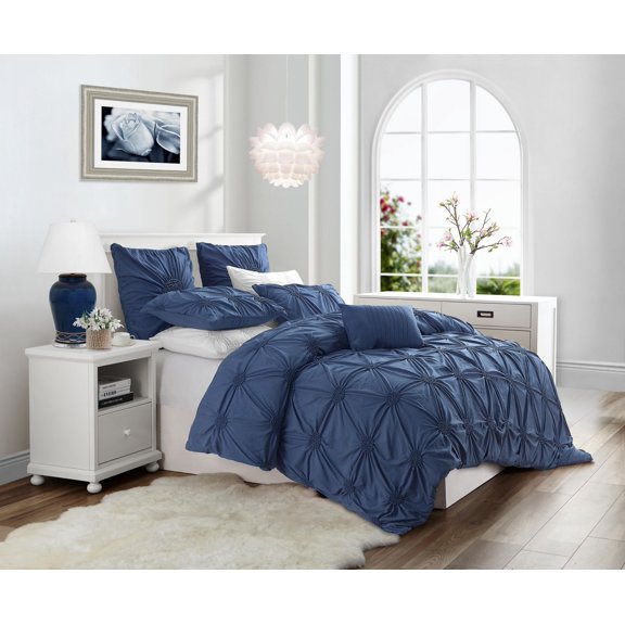 Luxury Floral Ruched High Quality Duvet Cover Set
