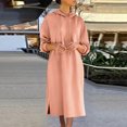 thumbnail image 1 of Gspmoly Robe pour Femmes, Robe Décontractée à Capuche avec Cordon de Serrage, Manches Longues, Robes Longues, Robe Cocktail jusqu'à 60 % de Réduction, 1 of 6