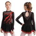 thumbnail image 1 of TiaoBug Robe de Patinage en Maille Élégante pour Filles avec Strass Manches Longues Danse Ballet Tutu Rouge 6, 1 of 7