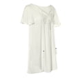 thumbnail image 4 of 2025 Women Ruffle Trim Sheer Beach Cover Up Button Down Beach Skirt Cover Up Beach Cover Up Shorts Skirt Beach Wrap Bikini Shiny Wraps Cover Ups for Swimwear Mesh Drawstring Cover Up Skirt, 4 of 7