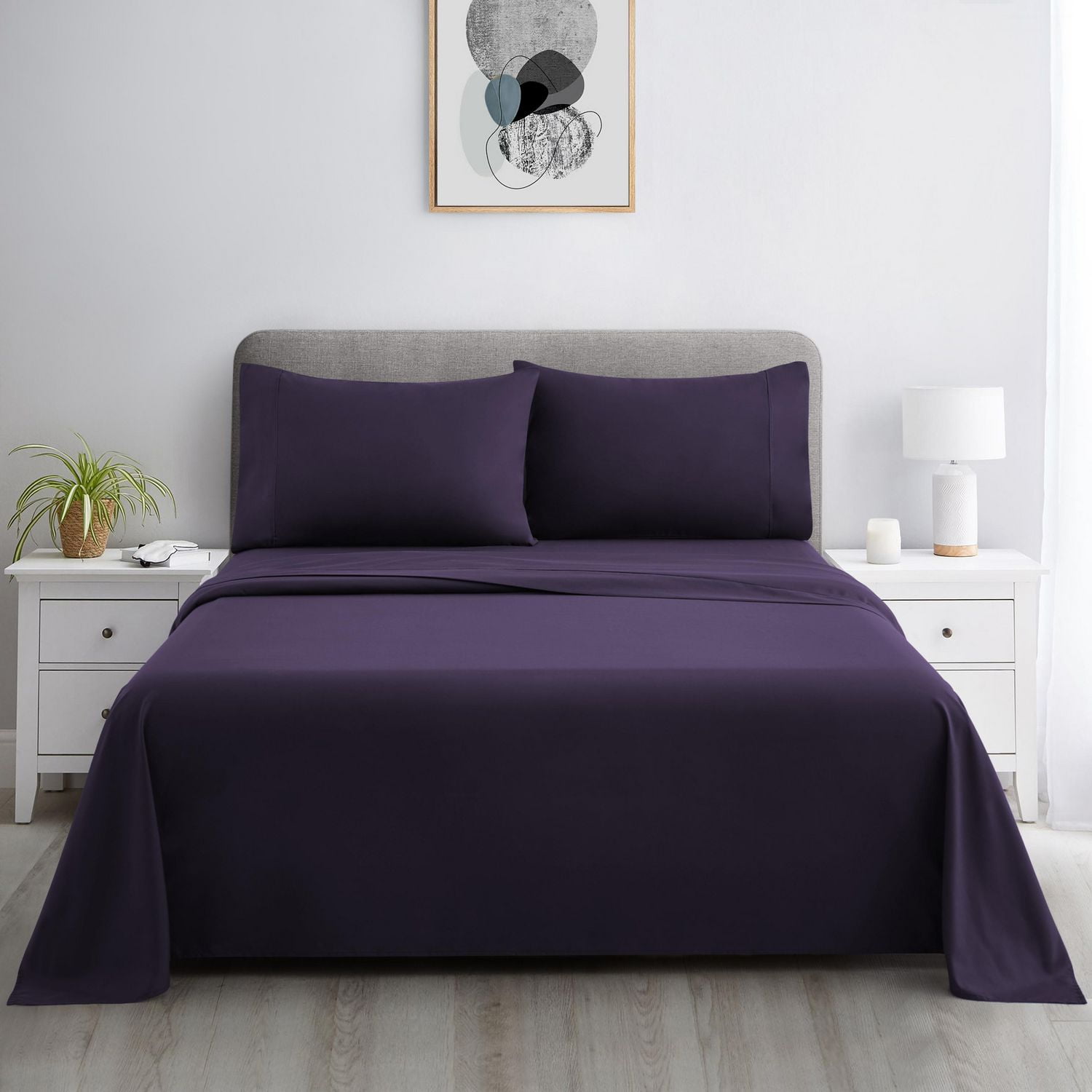 Marina Decoration 600 Thread Count Ultra Soft Deep Pocket Hotel Standard Solid Bedding Long Staple Percale Cotton All Season Sheet Set with Pillowcase