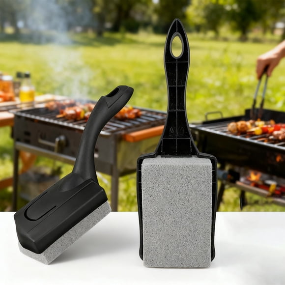 Outdoor Shaped BBQ Brush with Ergonomic Handle for Grilling and Outdoor Cleaning on Nonstick, 25cm, Black