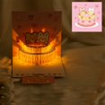 thumbnail image 3 of Kmbangi Birthday Card, 3D Funny Cute Cartoon Bear Light Musical Birthday Cards Greeting Card Gift, 3 of 4
