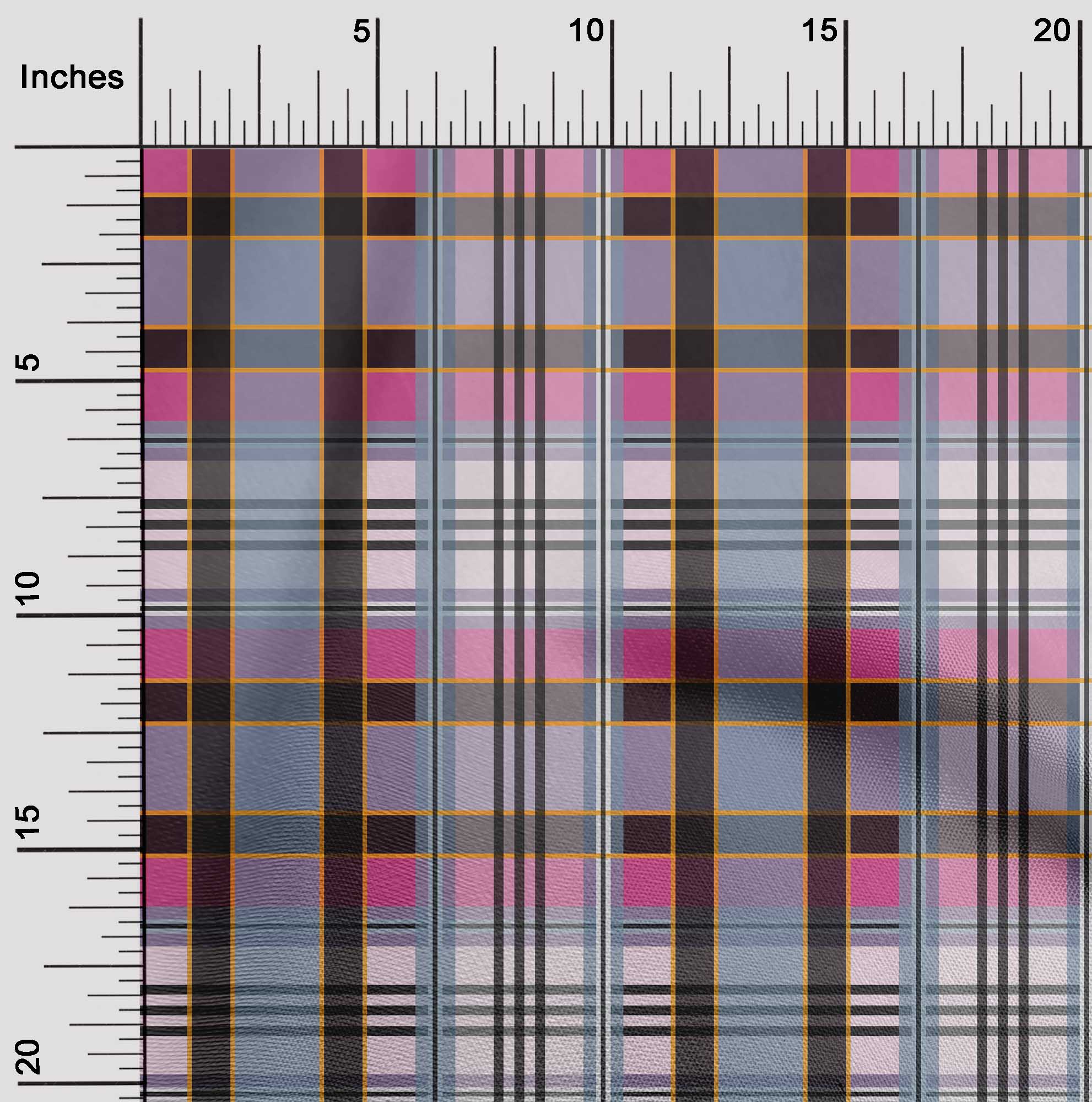 oneOone Viscose Chiffon Fabric Madras Check Print Fabric By The Yard 42 Inch Wide